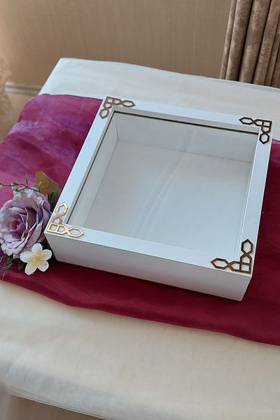 Verda Çerçeve 25X25 cm White Memory Frame (6 cm Depth) and Silver Cover