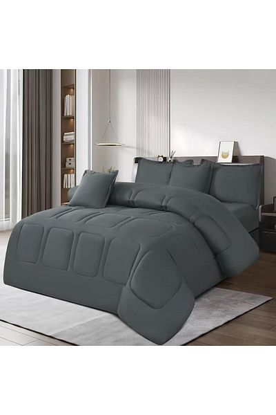 Moon 6-piece plain double quilt set