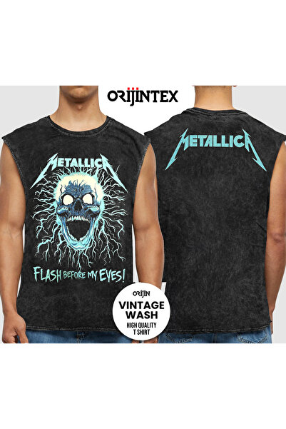 orijintex تي شيرت ميتاليكا فلاش قبل عيني بدون أكمام