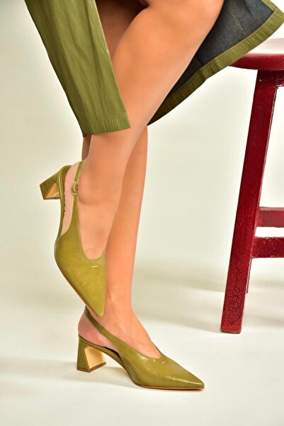 Fox Shoes U 654080009   Green Thick Heeled Women's Shoes