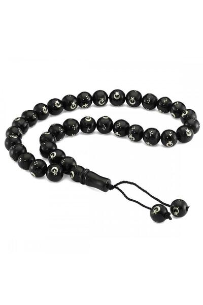 PİGADO Ροζάριο από μεταλλικό υλικό Pigado, κομμένο με σφαίρα, με κεντημένο ασ...