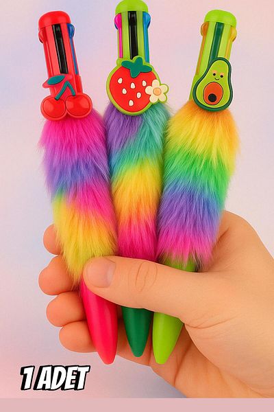 Bambus Home 6 Colored Non-Exhausting Plush Pen 1 Piece