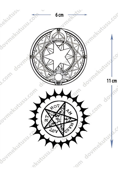 pivok Mandala Ben Şeytan Değilim Pentagram Dövmesi Geçici Dövme(STICKER)