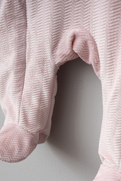 Bebitof Sevimli Tavşan Desenli Kapüşonlu Wellsoft Astarlı Astronot Kozmonot Tulum