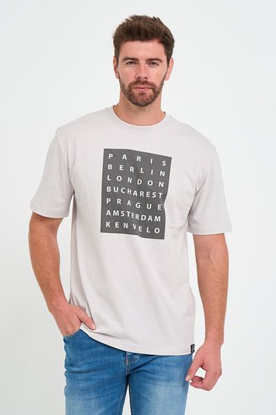 Kenvelo Tricou barbat cu maneca scurta si imprimeu text grafic