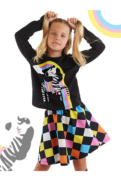 MSHB&G zebra Patterned Rainbow - Girl's SKirt Set