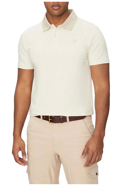 Guess Nolan Ss Polo Men's Beige T-Shirt M5Gp66J1314-G1V7