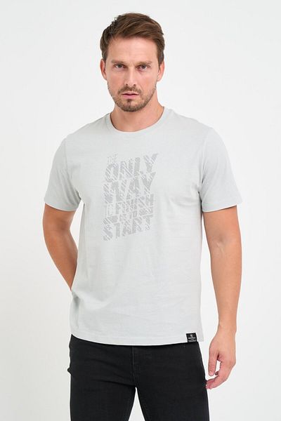 Kenvelo Tricou barbat cu detalii grafice si logo aplicat