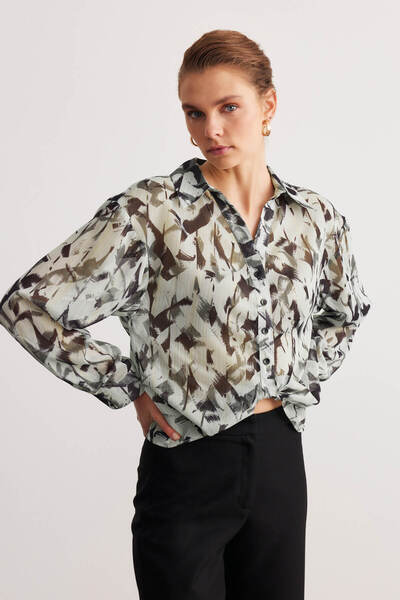 STELLA PULVIS Yeşil Düğüm Detaylı Şifon Gömlek