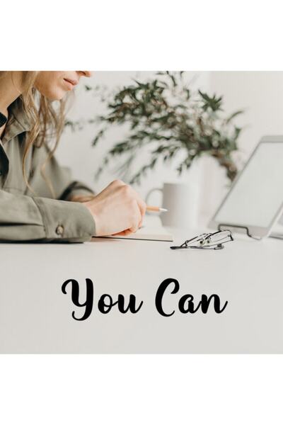 New Jargon Autocolant cu scriere de perete „You Can” scrisă de mână 60x15cm -...