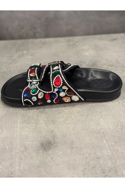 Zeyn PAPUCI FĂCĂTĂ MÂNĂ PIELE VERITĂ CU DETALII DE PIATRĂ