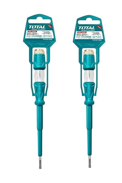 TOTAL Total screwdriver with power test bulb, 2 pieces