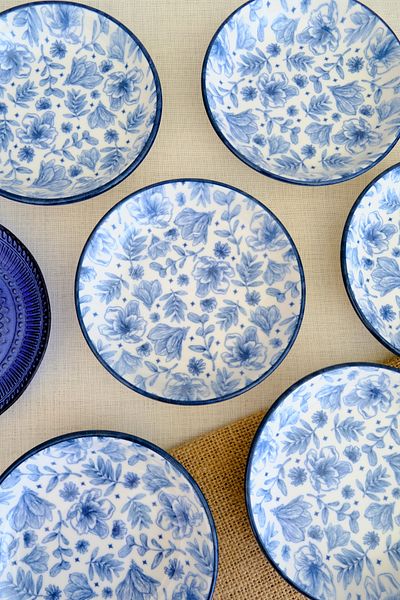 tabakevi Plate House Porcelain Blue Heaven Plate 240Cc 6 Pieces 15X15X2Cm