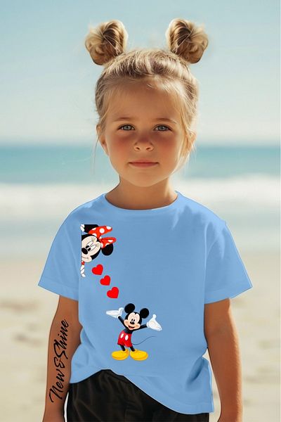 New Shine 1 tricou este un cadou pentru achiziții de 6 și peste în coș - Tricou pentru copii oversize imprimat Mickey