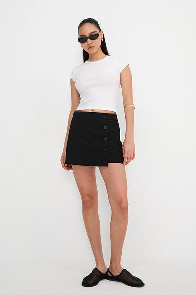 Addax Buttoned Shorts Skirt Shorts 13910 Model
