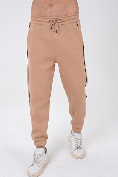 HYPERS Fitilli Bej Erkek Şardonlu Eşofman Altı