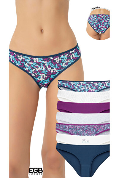 BEGBOR LİNGERİE Set of 7 Colorful World Women's Bikini Panties (Mixed Colors)