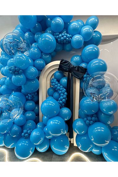 eğlencemarketi Caribbean Blue Balloon Standard Size Balloon 50 Pieces