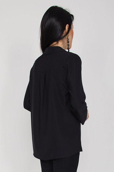 AYHAN Women's Three Quarter Sleeve Shirt Collar Brooch Blouse