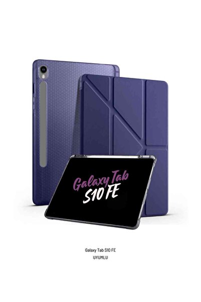 Fuchsia Galaxy Tab S10 FE 10.9 inç Uyumlu Kalem Bölmeli Katlanabilir Standlı ...