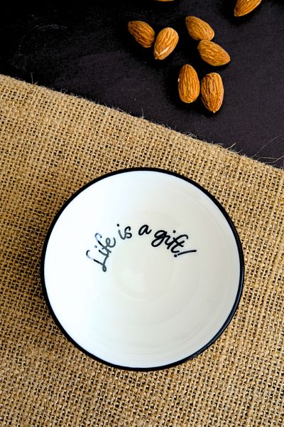 tabakevi Plate House Porcelain Motto Gift Mini Bowl 90Cc Single 10X10X3Cm