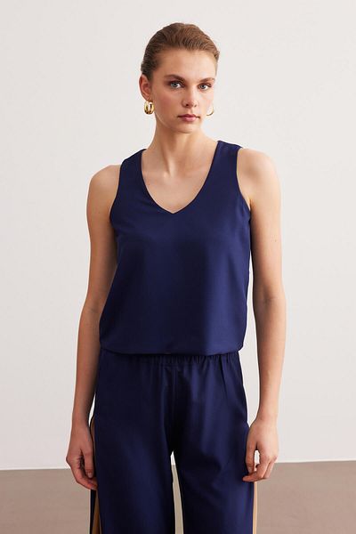 STELLA PULVIS Navy Blue Basic Crepe Suit