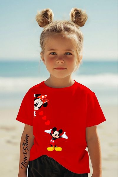 New Shine In Cart 6 and Above Purchases Get 1 T-Shirt as a Gift - Mickey Printed Oversized Children's T-Shirt