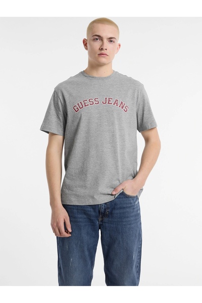 Guess Gj Ss Cn Reg Collegiate Tee Men's Gray T-Shirt M5Ri75K8Fq4-H90Z