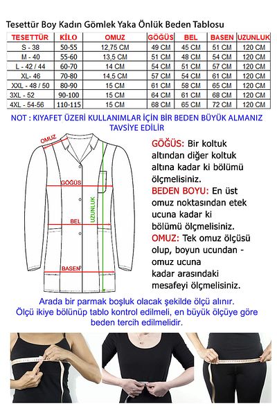 TIPTEKS Women's Shirt Collar Hijab Boy Doctor - Teacher Apron