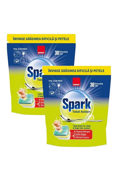 Sano Capsule detergent de vase Spark Action, 30 capsule x 2 buc.