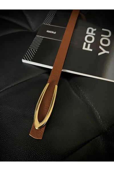 Fiori Long Buckle Slim Women's Belt, Coat Belt, Shirt Belt, Dress Belt