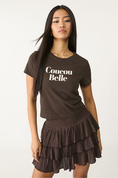 Stradivarius T-shirt with placement print slogan