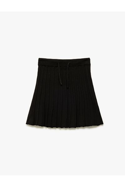 Koton New Season Cotton Elastic Waist Pleated Basic Skirt