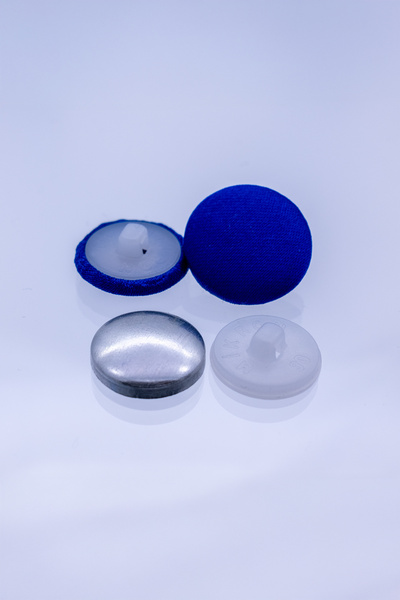 MİKRON زر مغطى بقماش BOMBE (أبيض/1,000 قطعة / 17,70 مم)