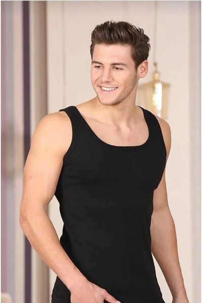Berrak 4004 Men's Ribbed Strap Tank Top 10 Pieces