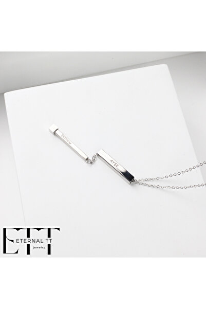 Eternal TT Kişiye Özel Çift Katlı İsim Yazılabilen Çelik Kolye