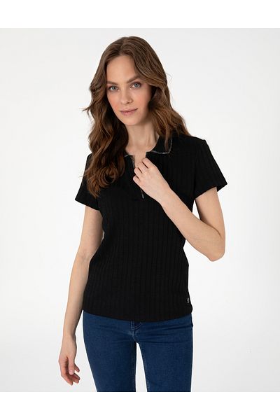 Pierre Cardin Black Slim Fit Basic T-Shirt 50306039 -Vr046