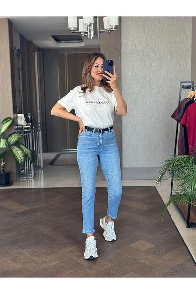 Forlady4 Tricou alb pentru femei, cu mânecă scurtă, cu decolteu rotund, brodat cu litere în relief