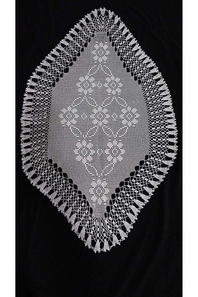 Papatyam Hand Knitted Crochet 1Pc Coffee Table Cover Lace/Vintage/Handcrafted Dowry