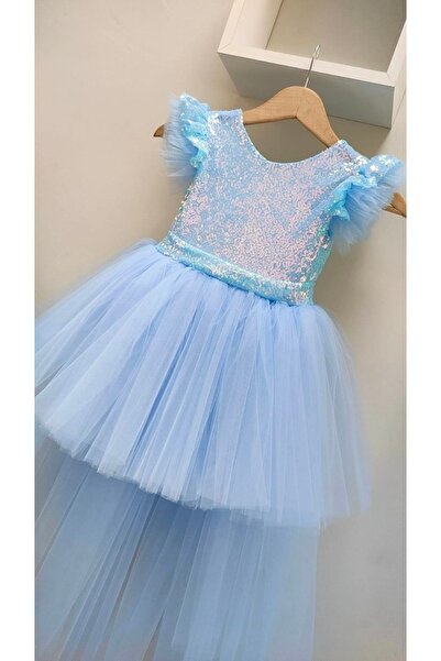 babysmile Mavi Kuyruklu Kız Çocuk Elbise