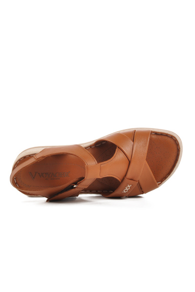 Voyager Women's Z Knot Tan Genuine Leather Sandals 9216
