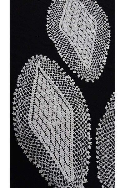 Papatyam Hand Knitted Crochet 2Pcs(40X20) 2Pcs(37X20) Coffee Table Cover/Vintage/Handcrafted Dowry Lace/Floss Thread