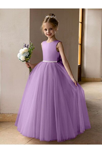 tuana Pearl Detail Long Tulle Dress