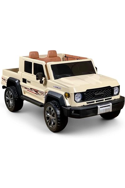 ALBADER Electric Car Land Cruiser Pickup For Kids, Kids Car Toyota, Ride On Car With 4 Big Motors