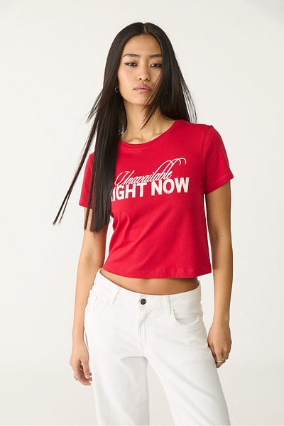 Stradivarius T-shirt with placement print slogan