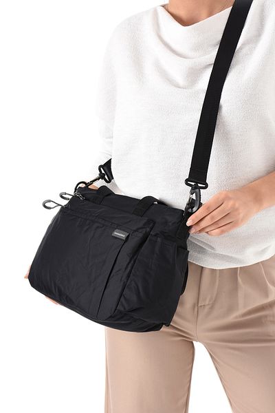 Sanmorris Sn-6007 Women's Water Resistant Parachute Fabric Hand Shoulder Bag Shoulder Bag Crossbody Bag Black