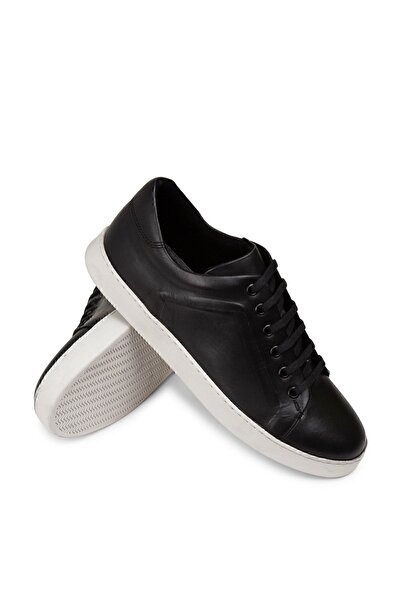 Deery Ανδρικά αθλητικά παπούτσια από γνήσιο δέρμα μαύρα