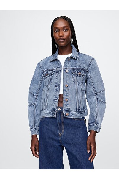 GAP Kadın Mavi Icon Denim Ceket