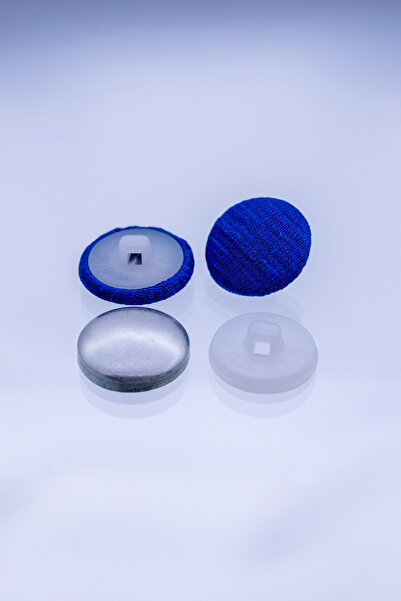 MİKRON زر مغطى بقماش بومبي (أبيض/1000 قطعة / 16.50 مم)