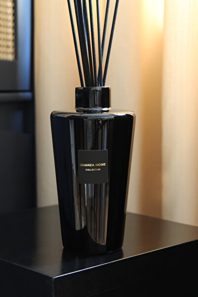 CHANZA HOME Soft Linen Premium Büyük Boy Lüks Tasarım Siyah Camda Soft Linen ...